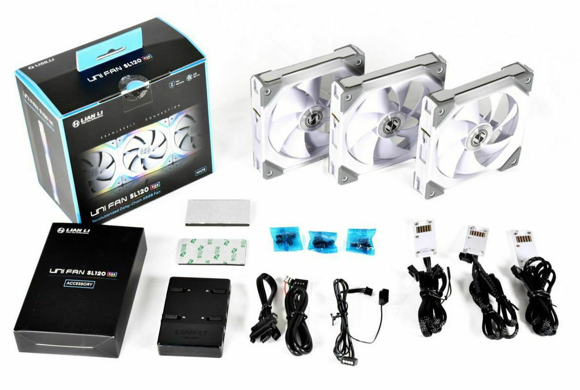 UNI Fan SL120 3 PACK WHITE- CON CONTROLADOR 1
