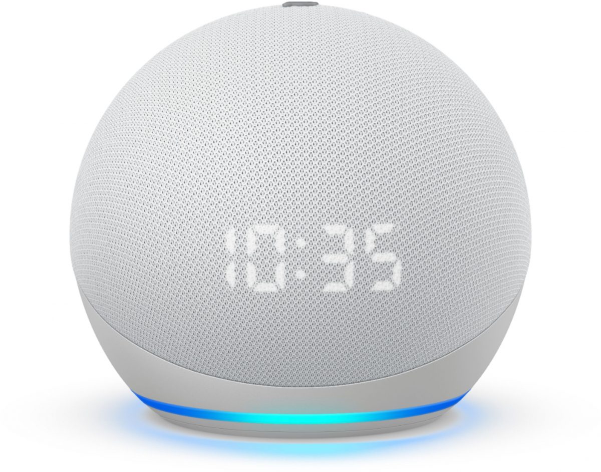 AMAZON ECHO DOT 4 CON RELOJ ALEXA GLACIER WHITE 2