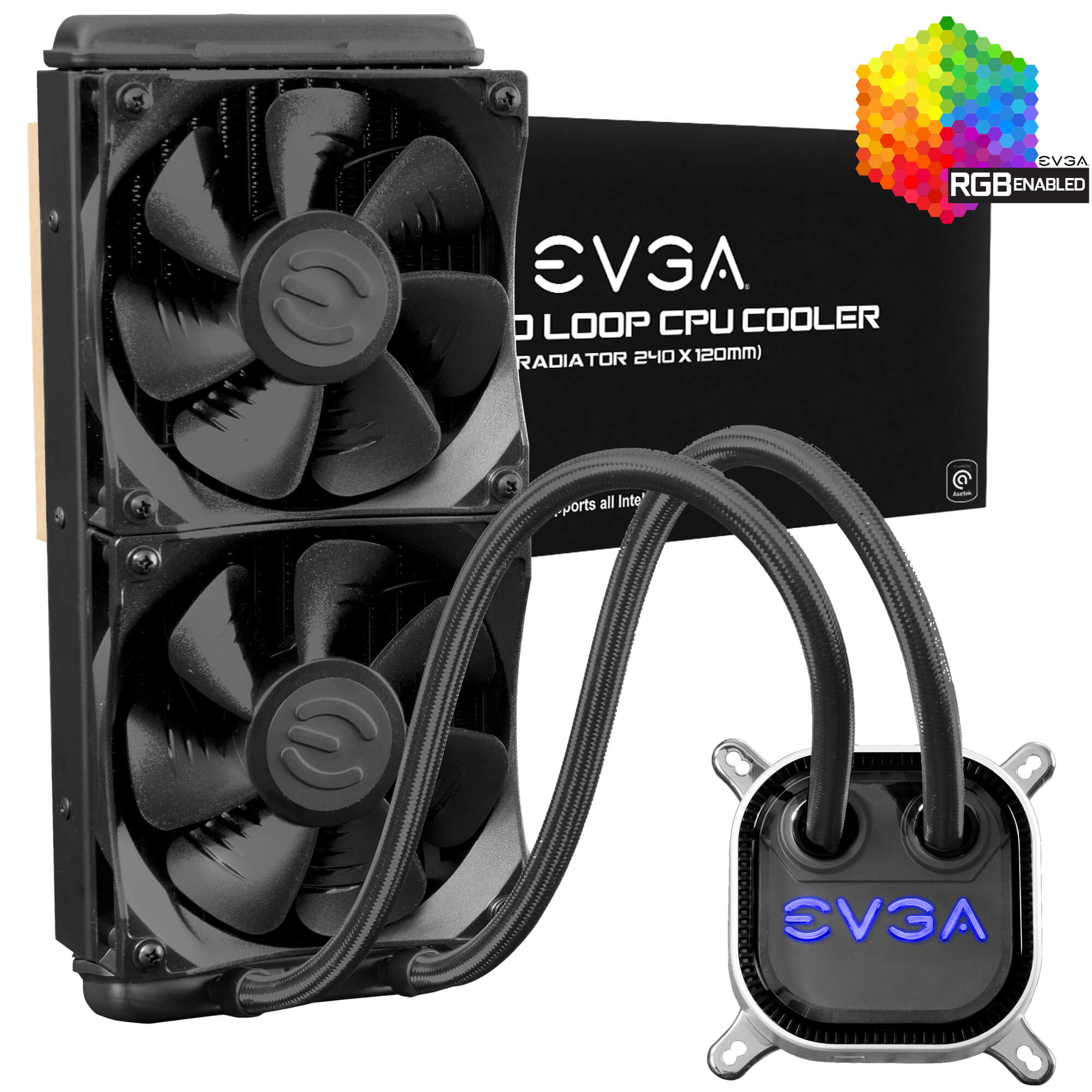 EVGA CLC 240mm RGB LED CPU Liquid ( intel y AMD ) 1