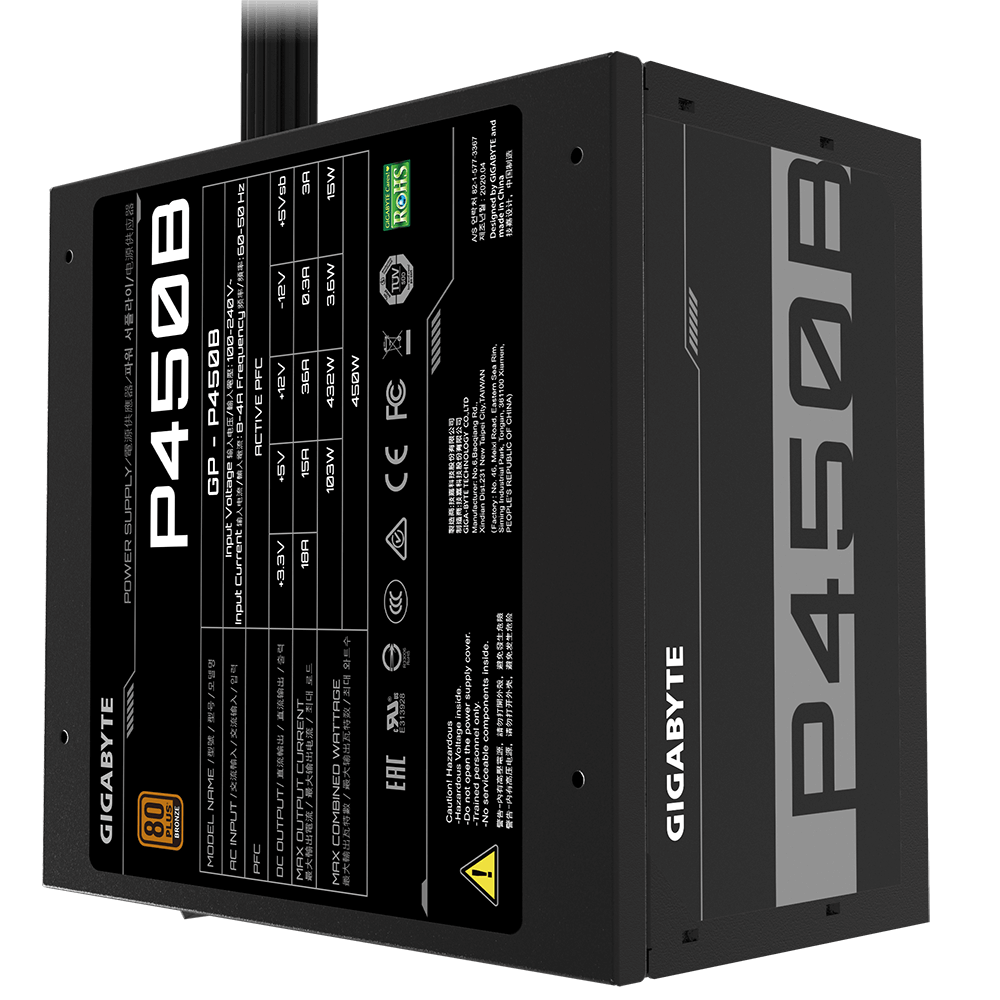 GIGABYTE GP-450B 450W 80 PLUS Bronze 3