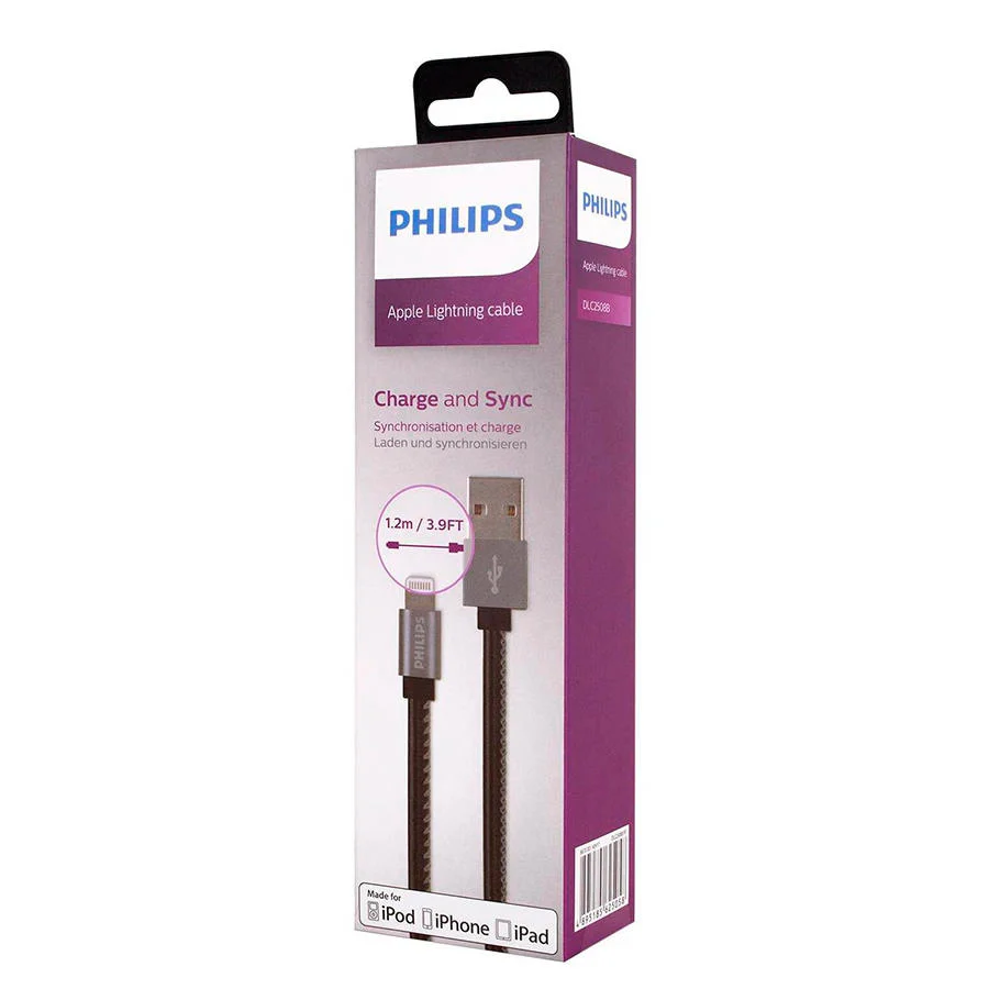 DLC2508CB CABLE IPHONE 1.2 MTS GOMA PLANO NEGRO