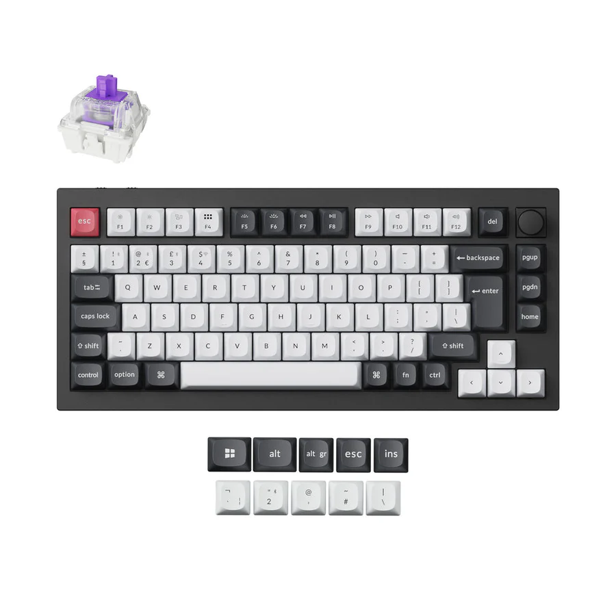 Keychron-Q1-HE-QMK-Wireless-Custom-Keyboard-Carbon-Black-RGB-Backlight-Full-Aluminum-Gateron-Magnetic-Switch-ISO-UK-Layout