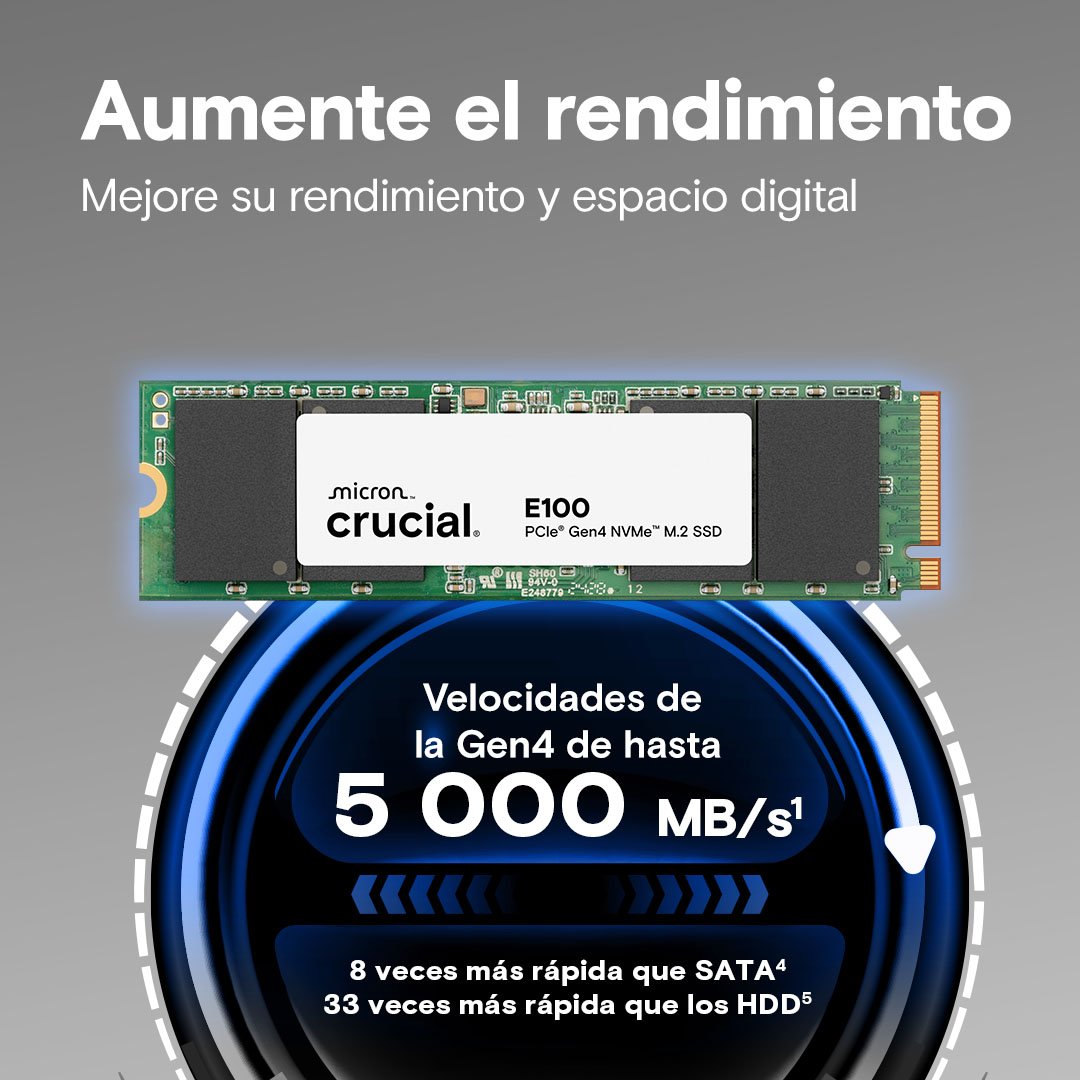 Crucial E100 SSD Fast Performance Gallery Image 2 (ES_ES)