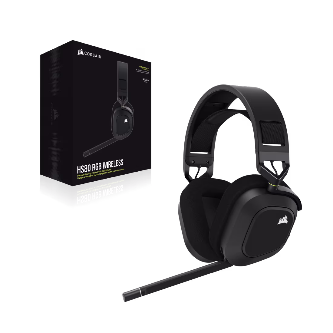 Corsair HS80 RGB Wireless Headset, Carbon